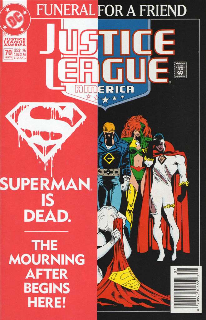 Justice League America #70 Newsstand Edition - 2nd printing