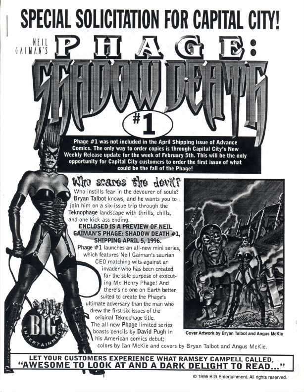Phage: Shadow Death (Neil Gaiman’s…) #1 Ashcan Edition
