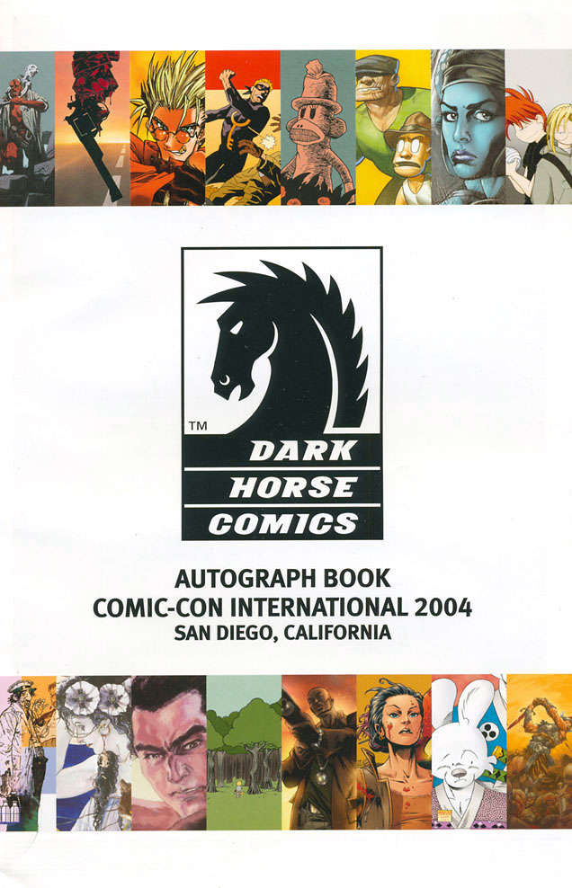 Dark Horse Comics Autograph Book