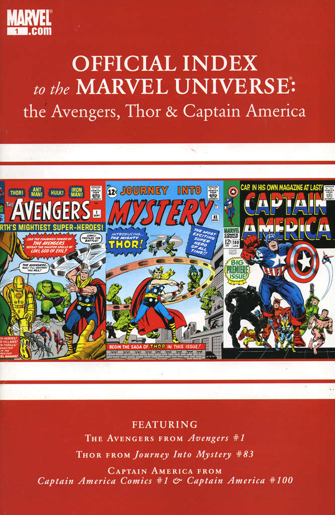 Avengers, Thor &amp; Captain America: Official Index to the Marvel Universe