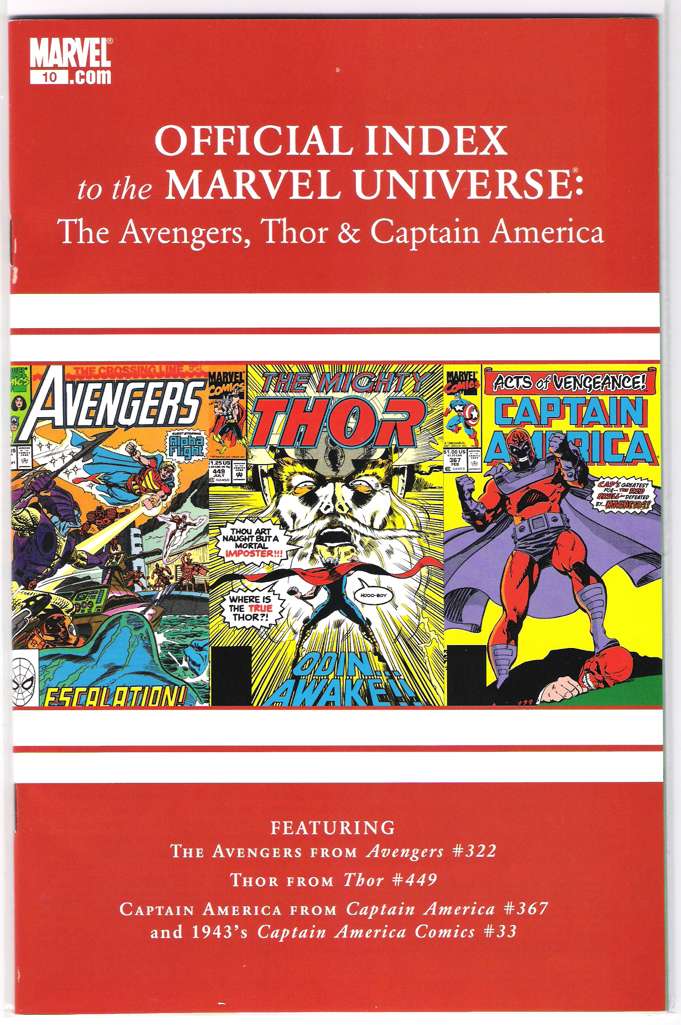 Avengers, Thor & Captain America: Official Index to the Marvel Universe #10