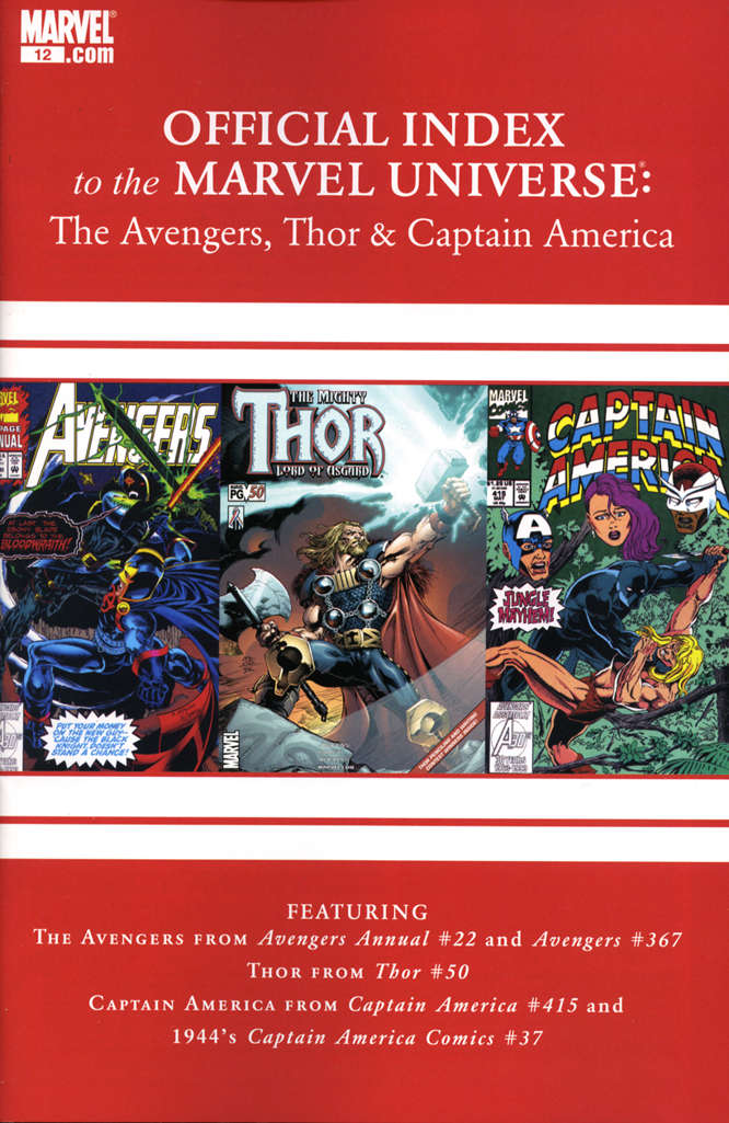 Avengers, Thor & Captain America: Official Index to the Marvel Universe #12