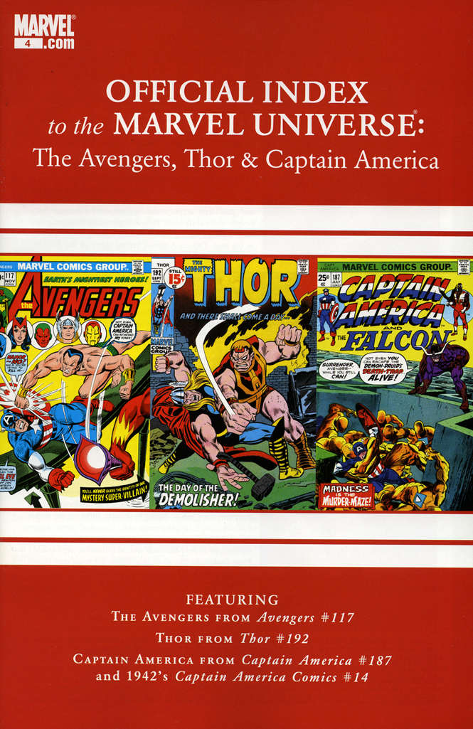 Avengers, Thor & Captain America: Official Index to the Marvel Universe #4