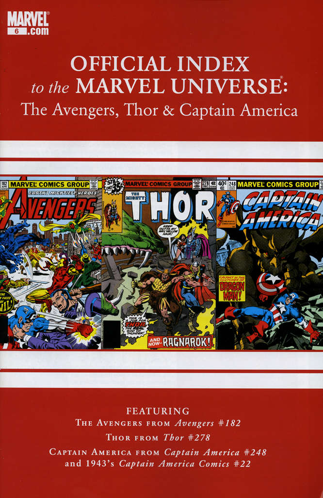 Avengers, Thor & Captain America: Official Index to the Marvel Universe #6