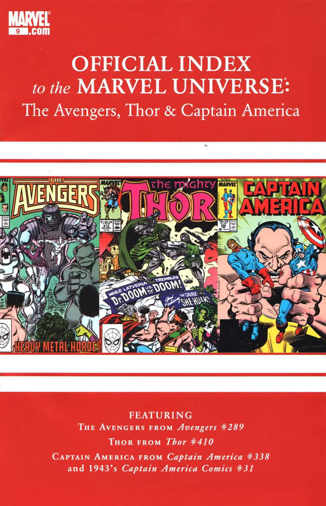 Avengers, Thor & Captain America: Official Index to the Marvel Universe #9