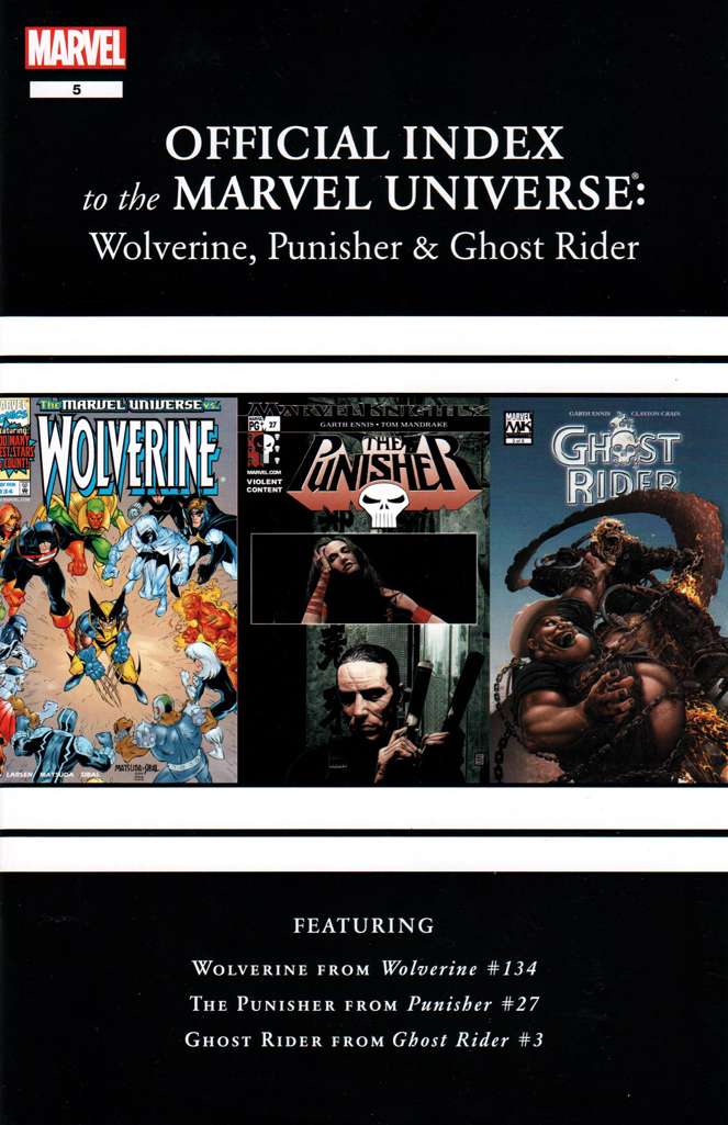 Wolverine, Punisher & Ghost Rider: Official Index to the Marvel Universe #5