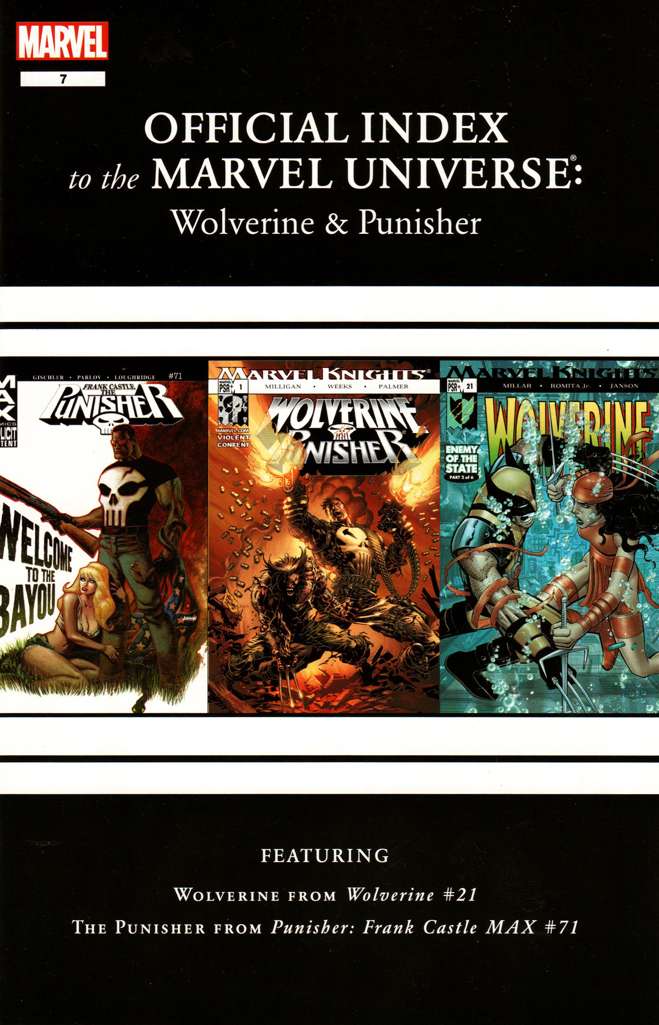 Wolverine, Punisher & Ghost Rider: Official Index to the Marvel Universe #7