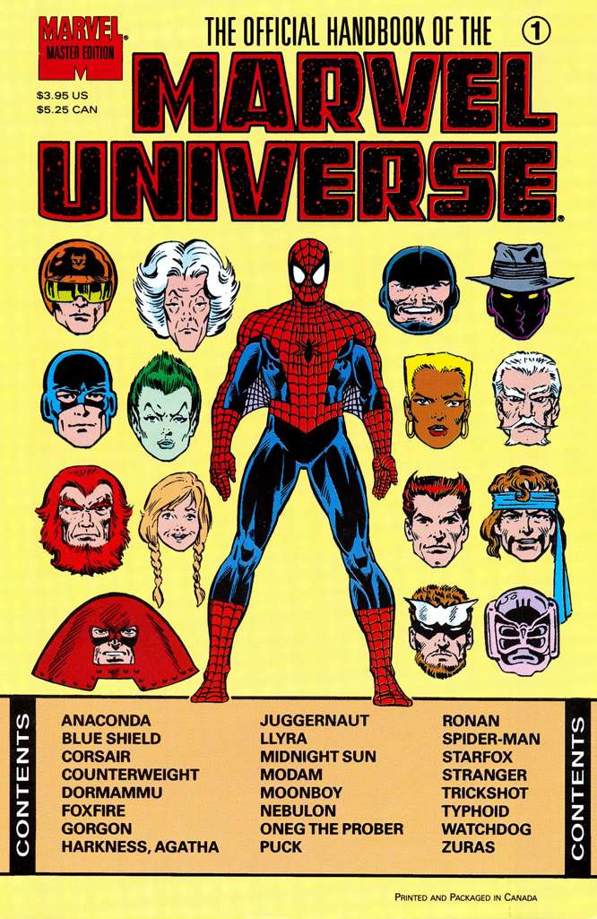 Official Handbook of the Marvel Universe Master Edition #1